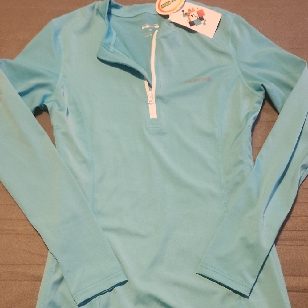Hiskywin Brand Aqua Long Sleeve Half-Zip Shirt